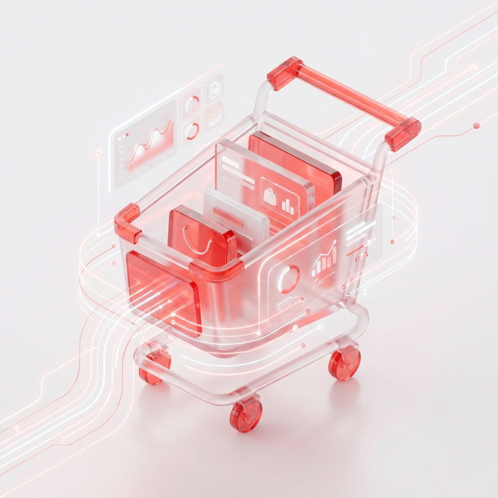 Futuristic Retail Analytics 3D Illustration